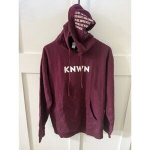 Men’s Women’s Hillsong “KNWN” Maroon Christian Sweatshirt Hoodie Shirt Unisex M